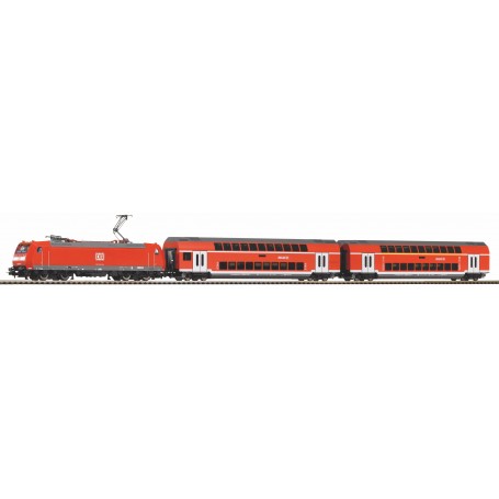 PIKO 59023 (HO) DCC starter set - Regio DB passenger train with BR 146 electric locomotive - PIKO SmartControl® light, 120V