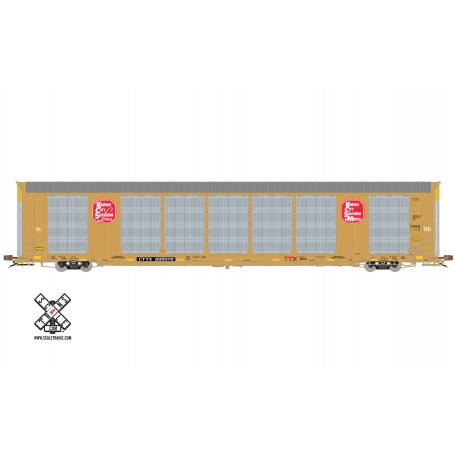 ScaleTrains Rivet Counter (HO) Gunderson Multi-Max Autorack, Kansas City Southern/Yellow/CTTX (R2)