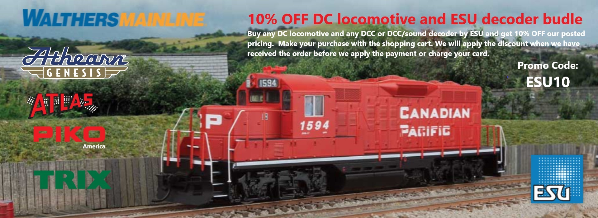 10% OFF DC locomotive and ESU decoder